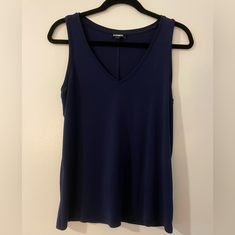 Navy Express V-Neck Tank